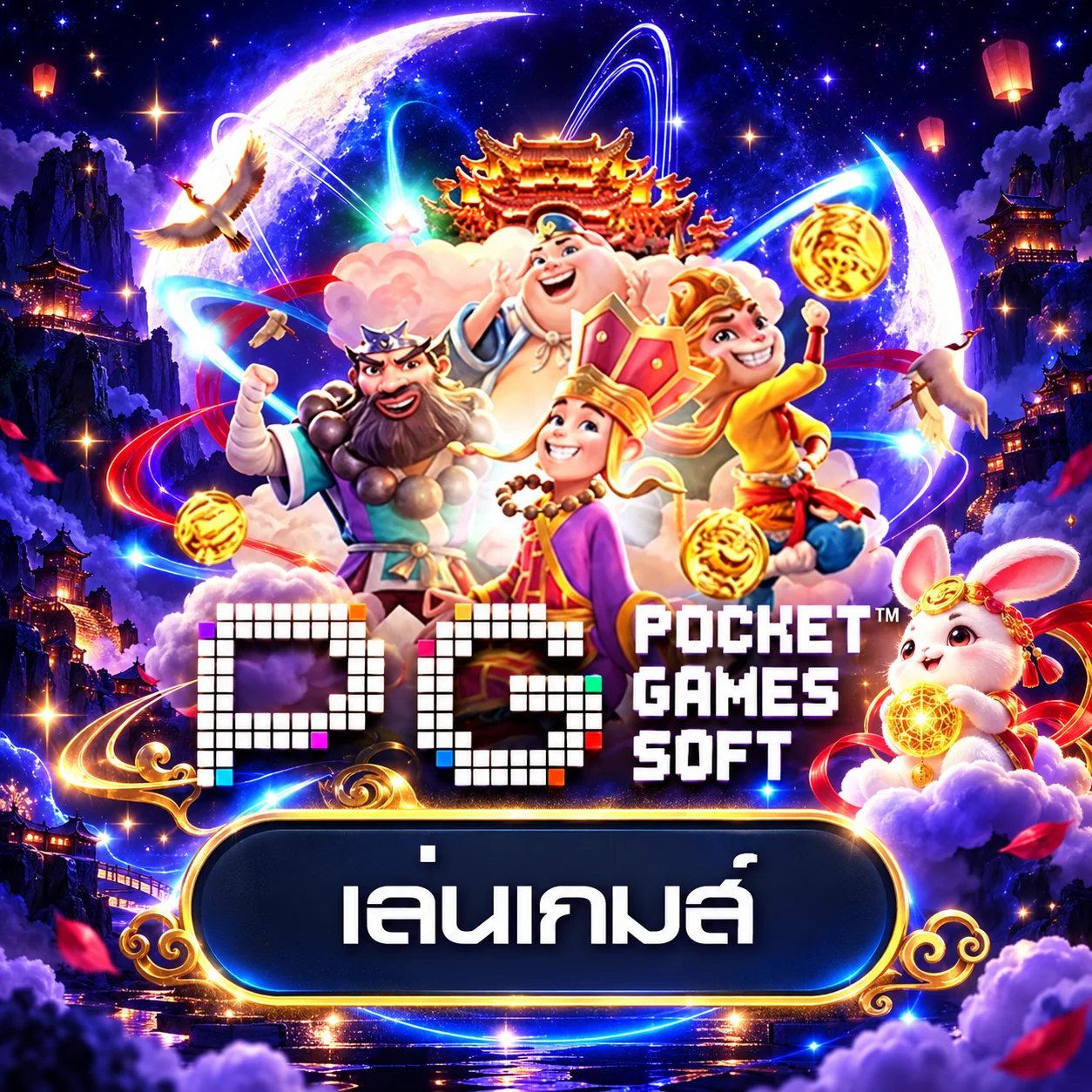 การ์ดทดลองเล่นเกม PG Soft ในธีม PGSLOTMOON